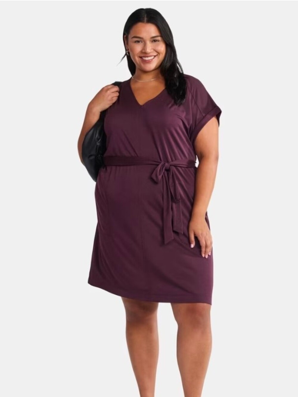 💢4For$20 Terra & Sky Knit Utility Dress V-neck Pockets Plum Color Size 4X